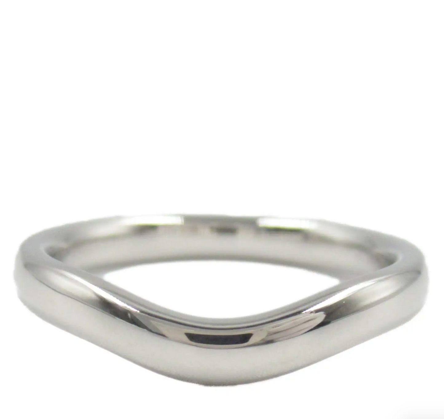 Tiffany Platinum Elsa Peretti Curved Wedding Band Ring