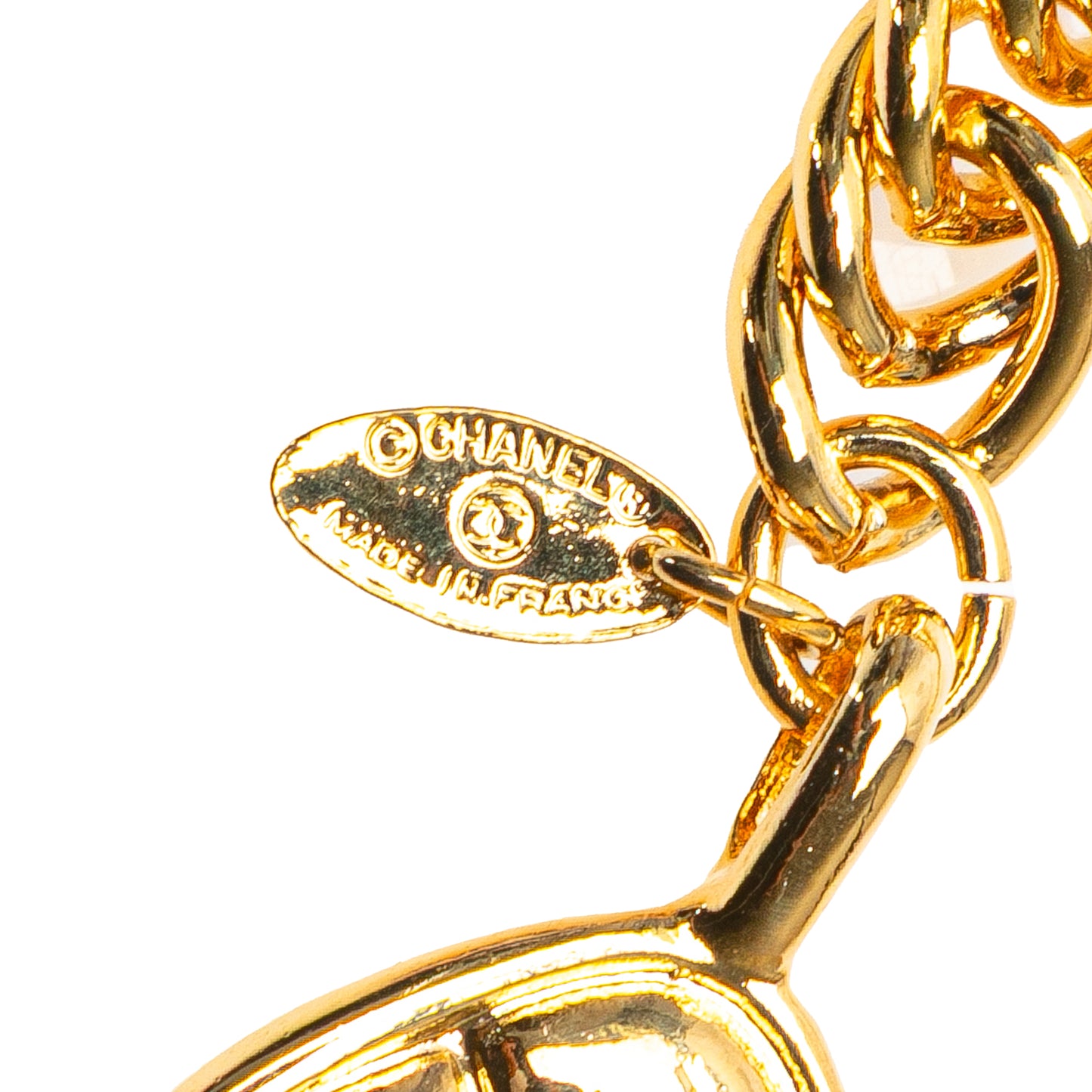 Chanel Gold Plated Quilt Charm Chain Belt