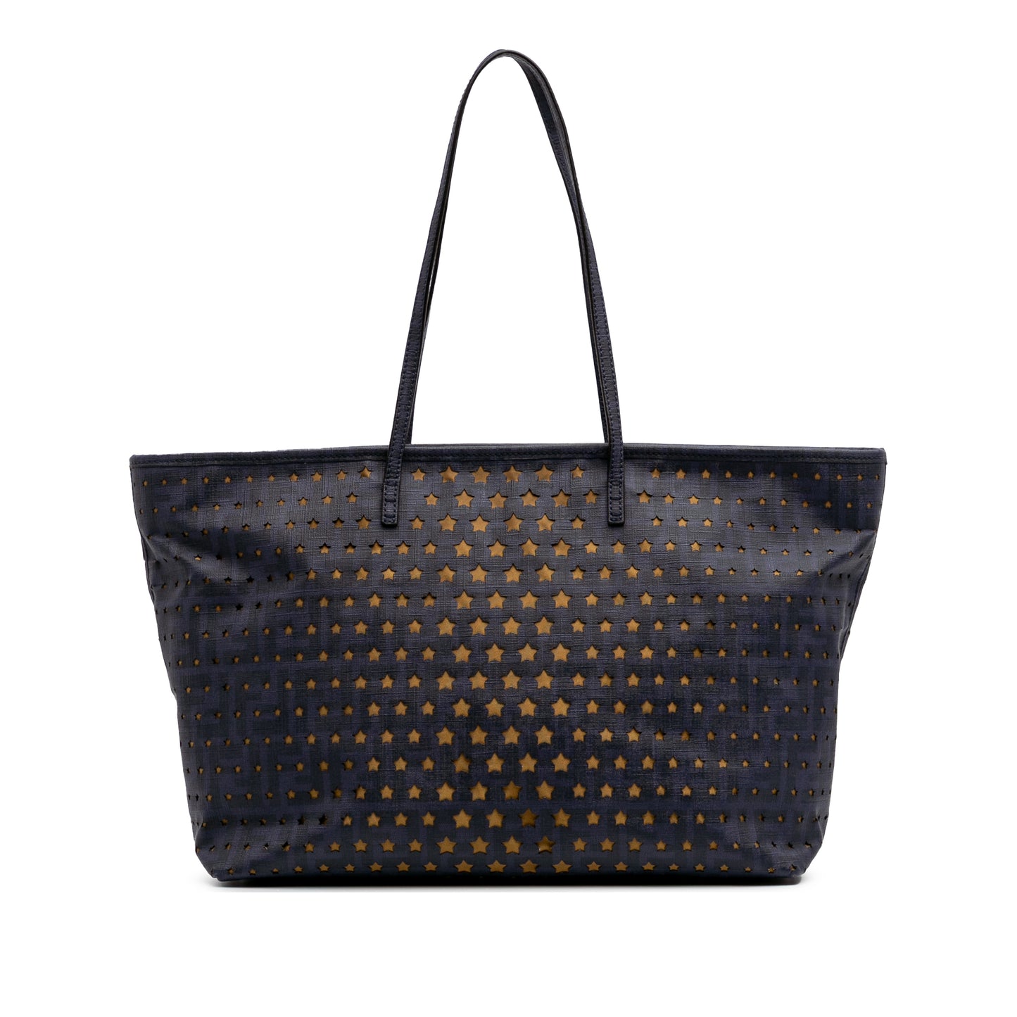 Fendi Medium Coated Canvas Laser Cut Star Roll Tote