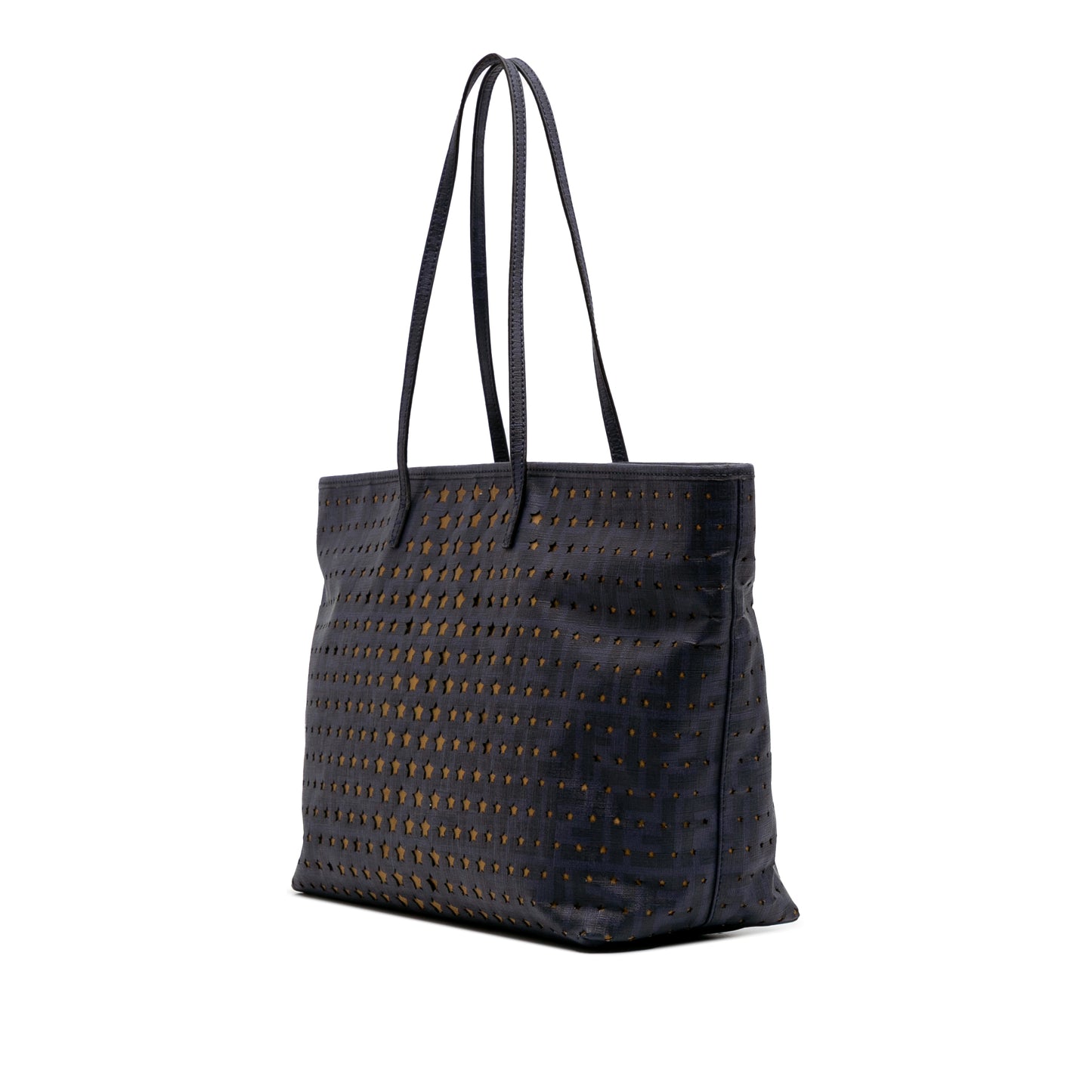 Fendi Medium Coated Canvas Laser Cut Star Roll Tote