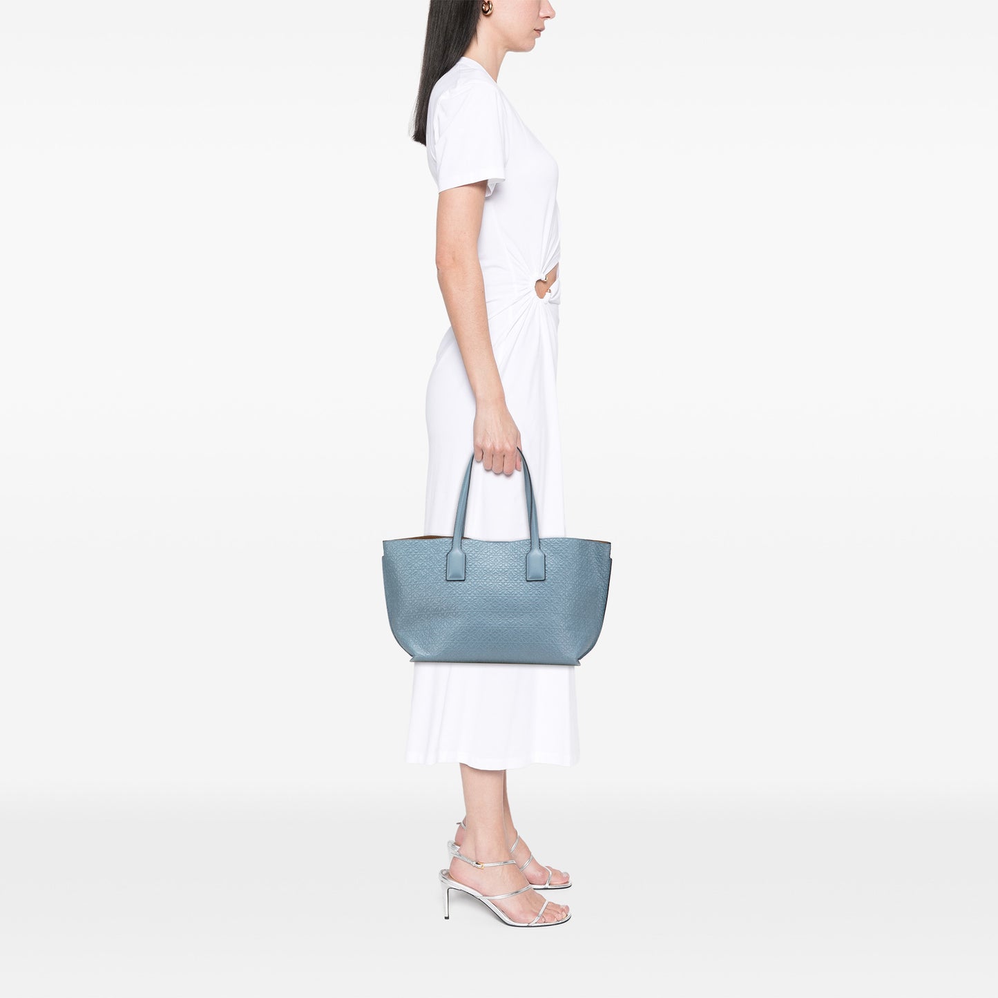 LOEWE Embossed Anagram Leather T Shopper Tote