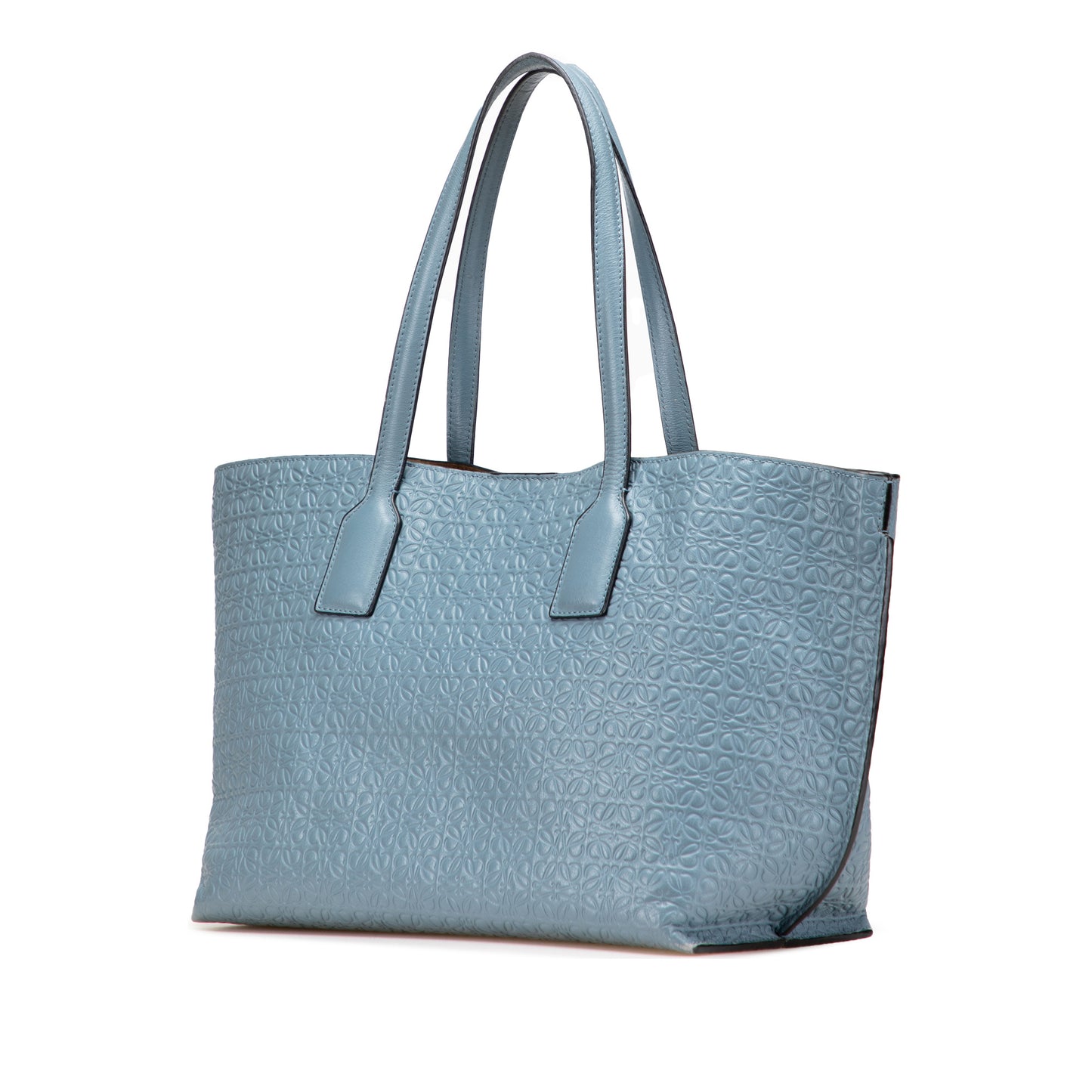 LOEWE Embossed Anagram Leather T Shopper Tote