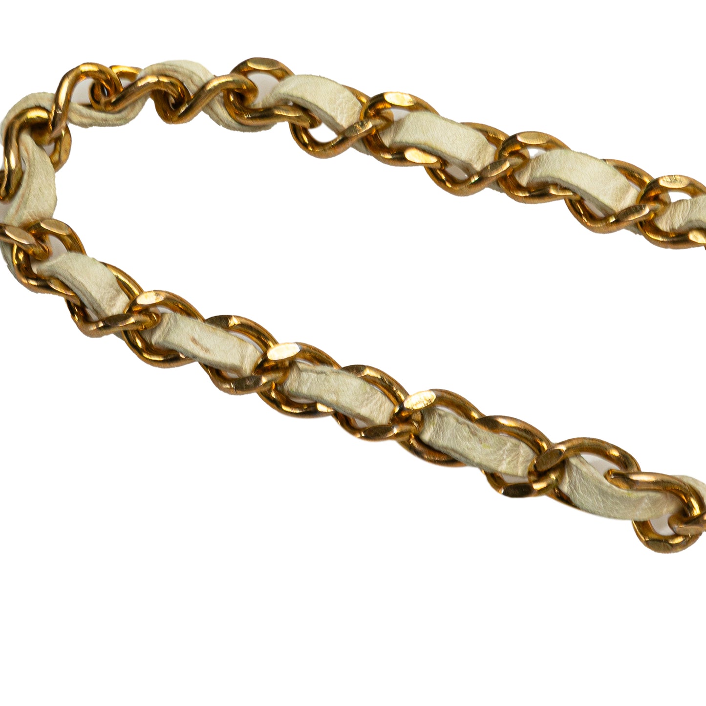 Chanel Gold Plated Medallion Leather Woven Chain Belt