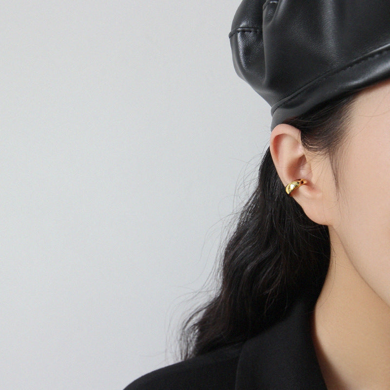 Simple Geometry 925 Sterling Silver Non-Pierced Earrings