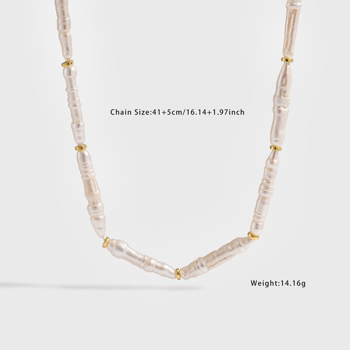 Women Daily Fashion Jewelry Timeless 925 Sterling Silver Elegant Natural Long Stick Pearls Necklace