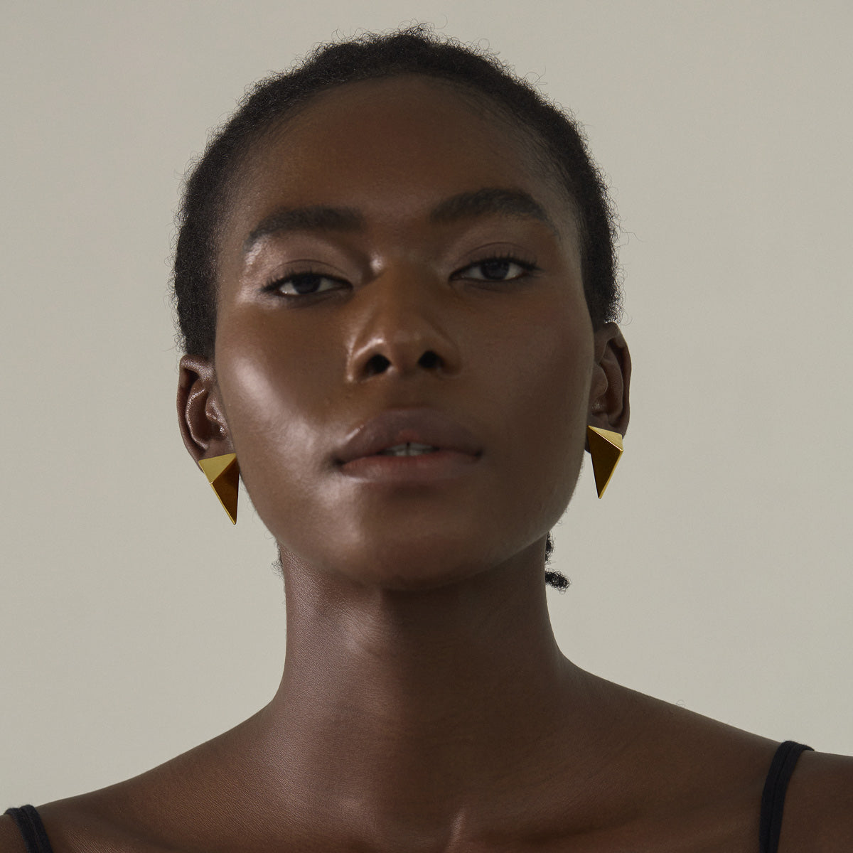 Women Daily Wear Bold 999 Pure Silver Large Hollow Geometry Triangular Cone Shape Electroforming Chunky Statement Earrings