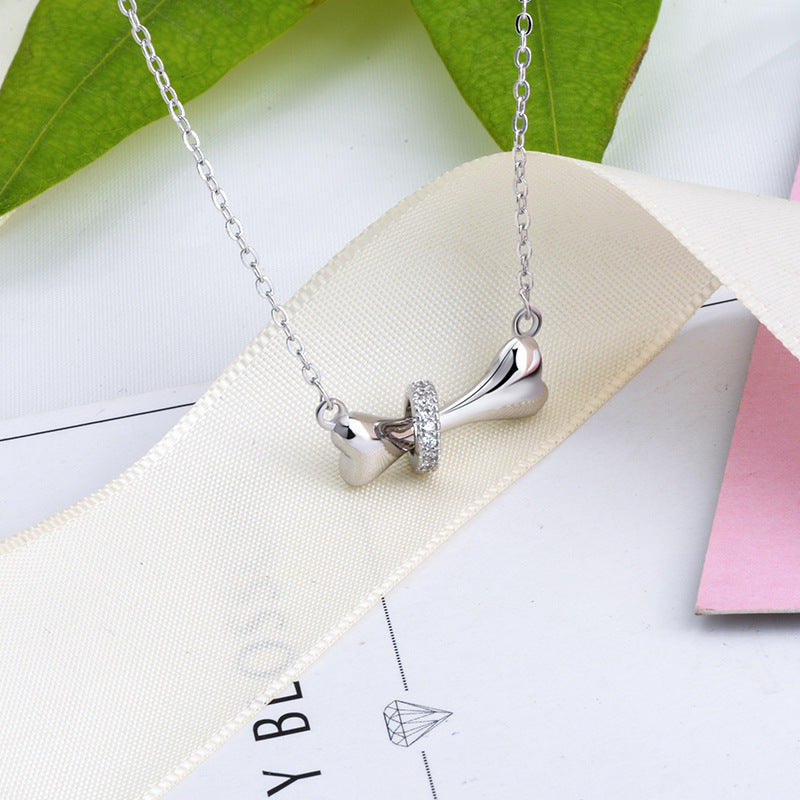 Bones Circle Solid 925 Sterling Sliver Necklace