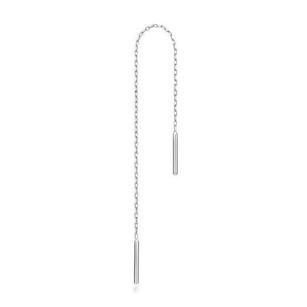 Fashion Chic Silver Cross Lone Line Solid 925 Sterling Silver Dangle Earrings