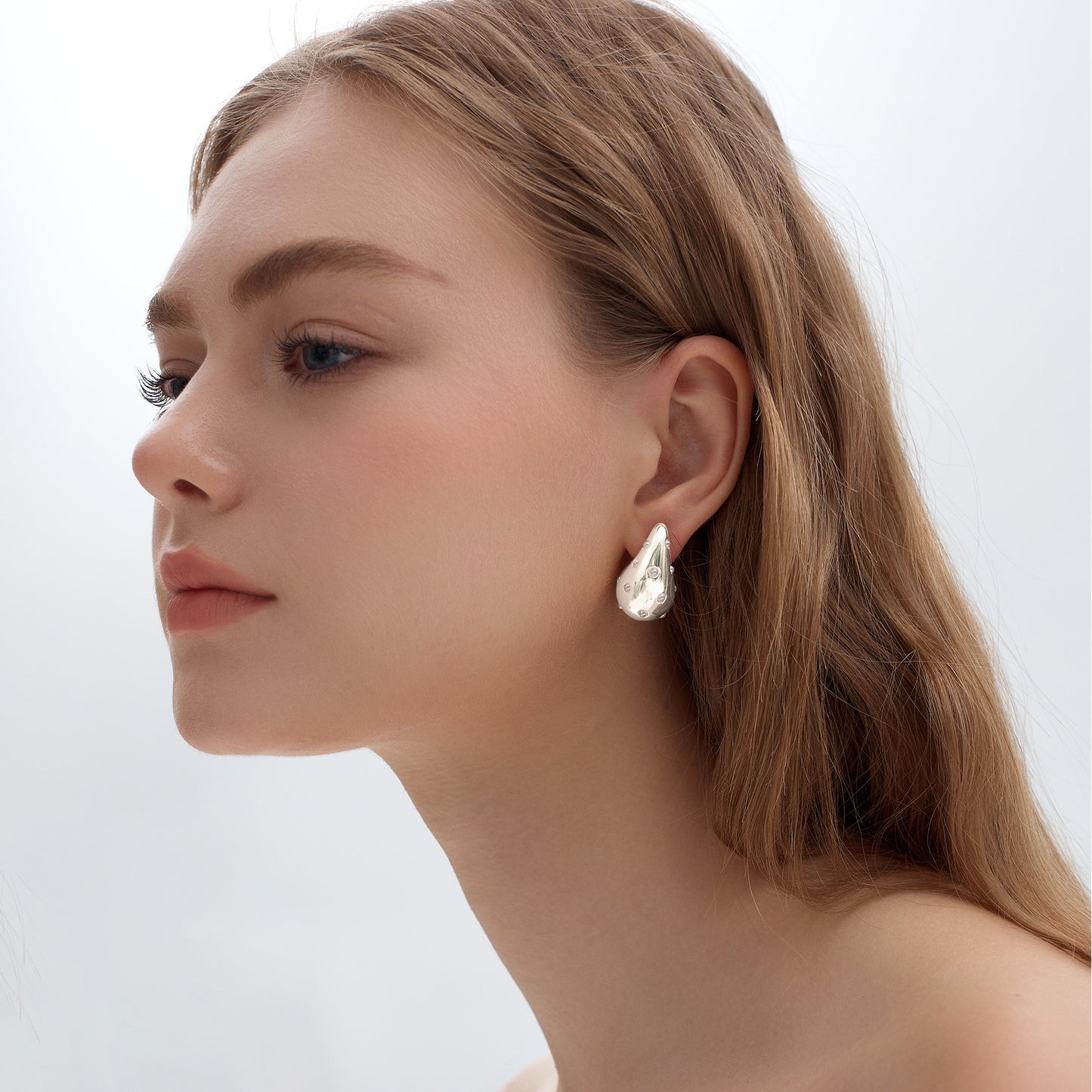 Women Mini Shell Pearls Waterdrop 925 Sterling Silver Electroforming Stud Earrings