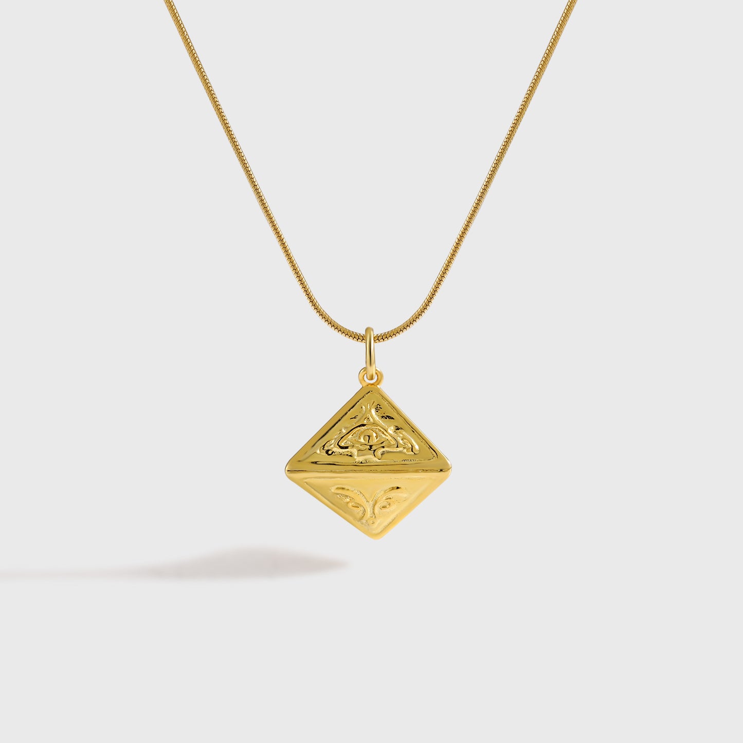 Women Daily Fashion Jewelry Bold 999 Pure Silver Geometry Pattern Triangular Cone Necklace