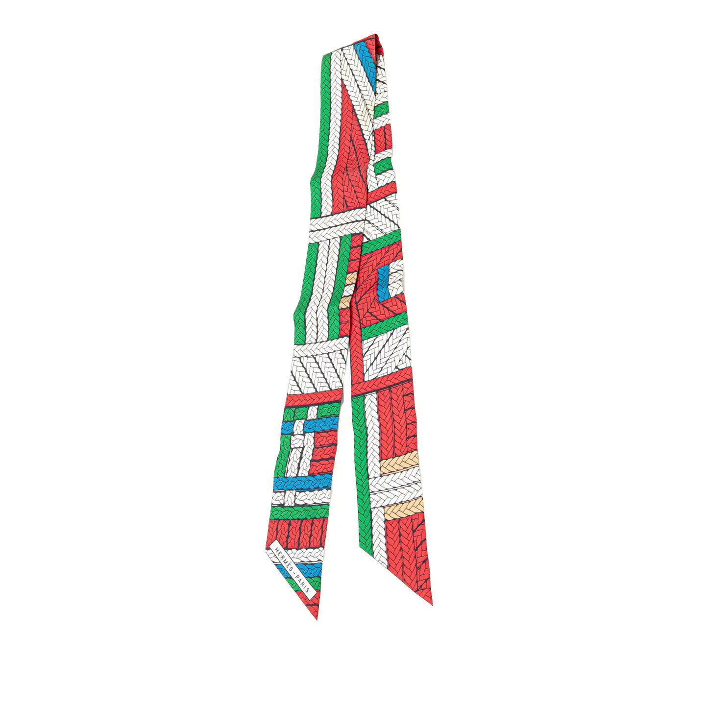 Hermès Tresses H Silk Twilly Scarf