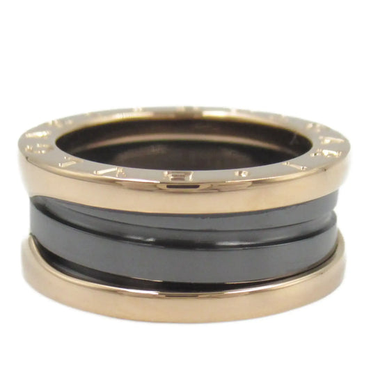 Bvlgari 18K Rose Gold and Ceramic B.Zero1 Two Band Ring