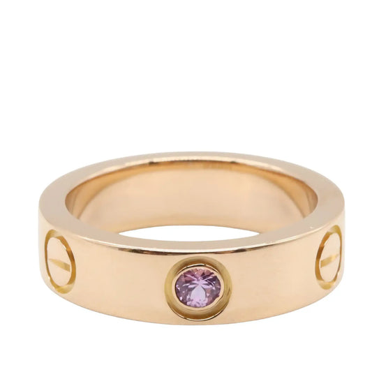 Cartier 18K Rose Gold and Pink Sapphire Classic Love Ring