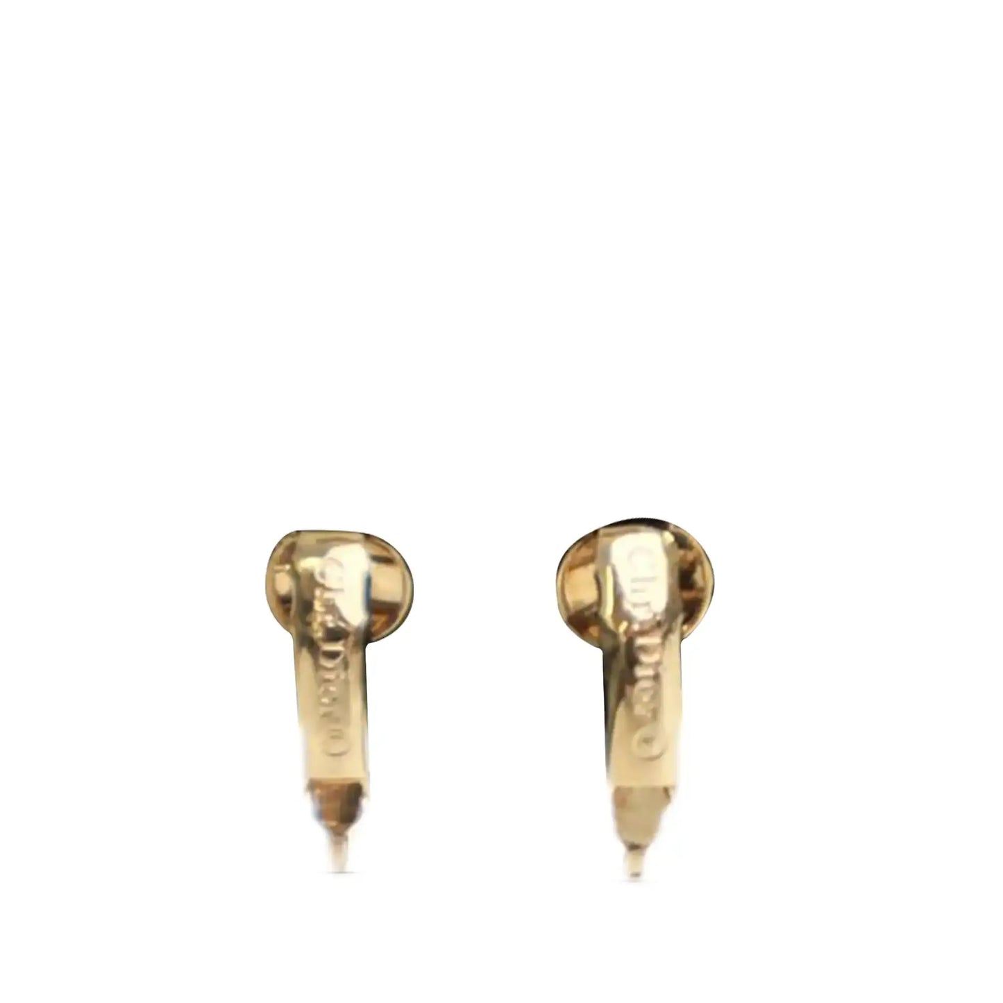 Dior Gold Plated Rhinestone Clip On Earrings