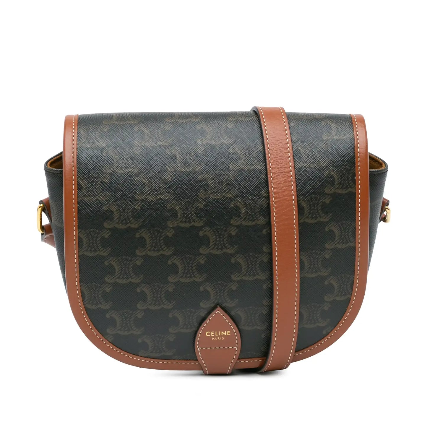 Celine Medium Triomphe Coated Canvas Folco Crossbody