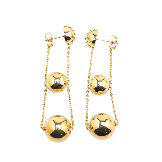 Tiffany 18K Yellow Gold Triple Drop Push Back Earrings