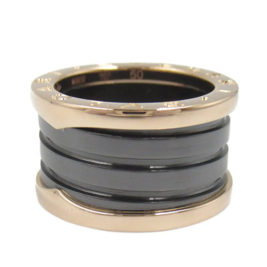 Bvlgari 18K Rose Gold and Ceramic B.Zero1 Three Band Ring