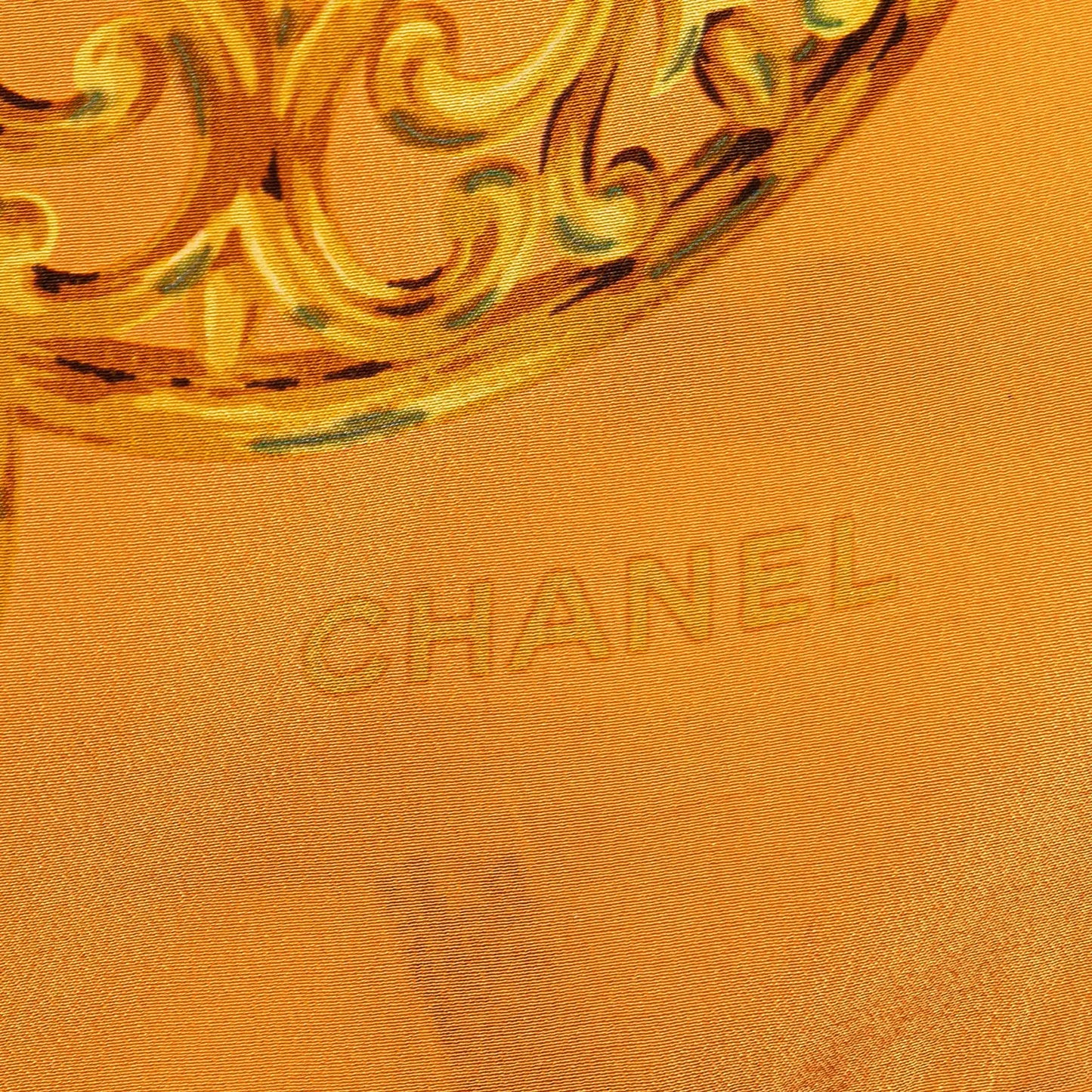 Chanel Gripoix Buttons Silk Scarf