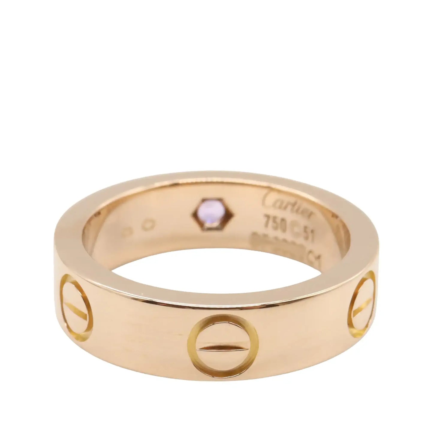 Cartier 18K Rose Gold and Pink Sapphire Classic Love Ring