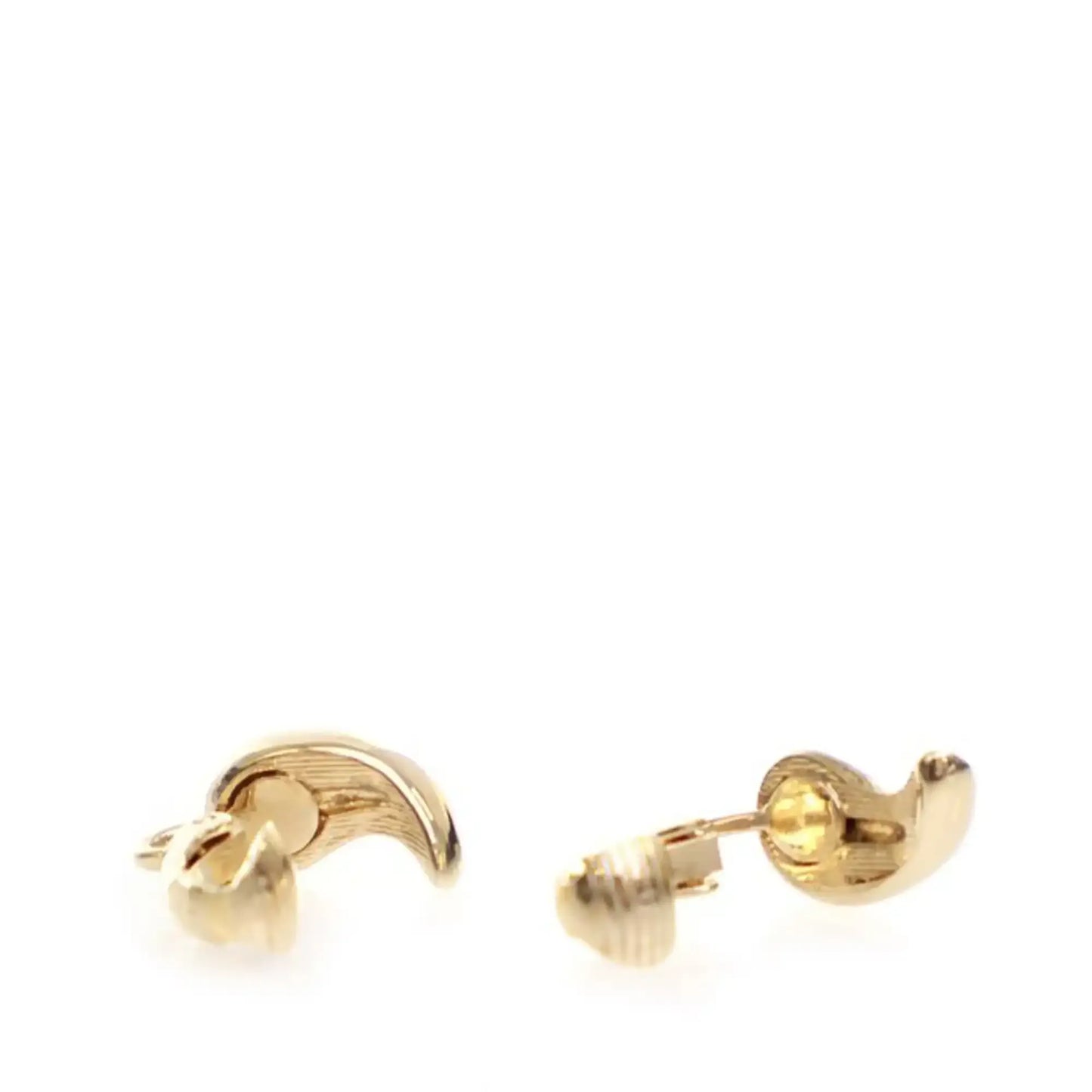 Dior Gold Plated Rhinestone Clip On Earrings