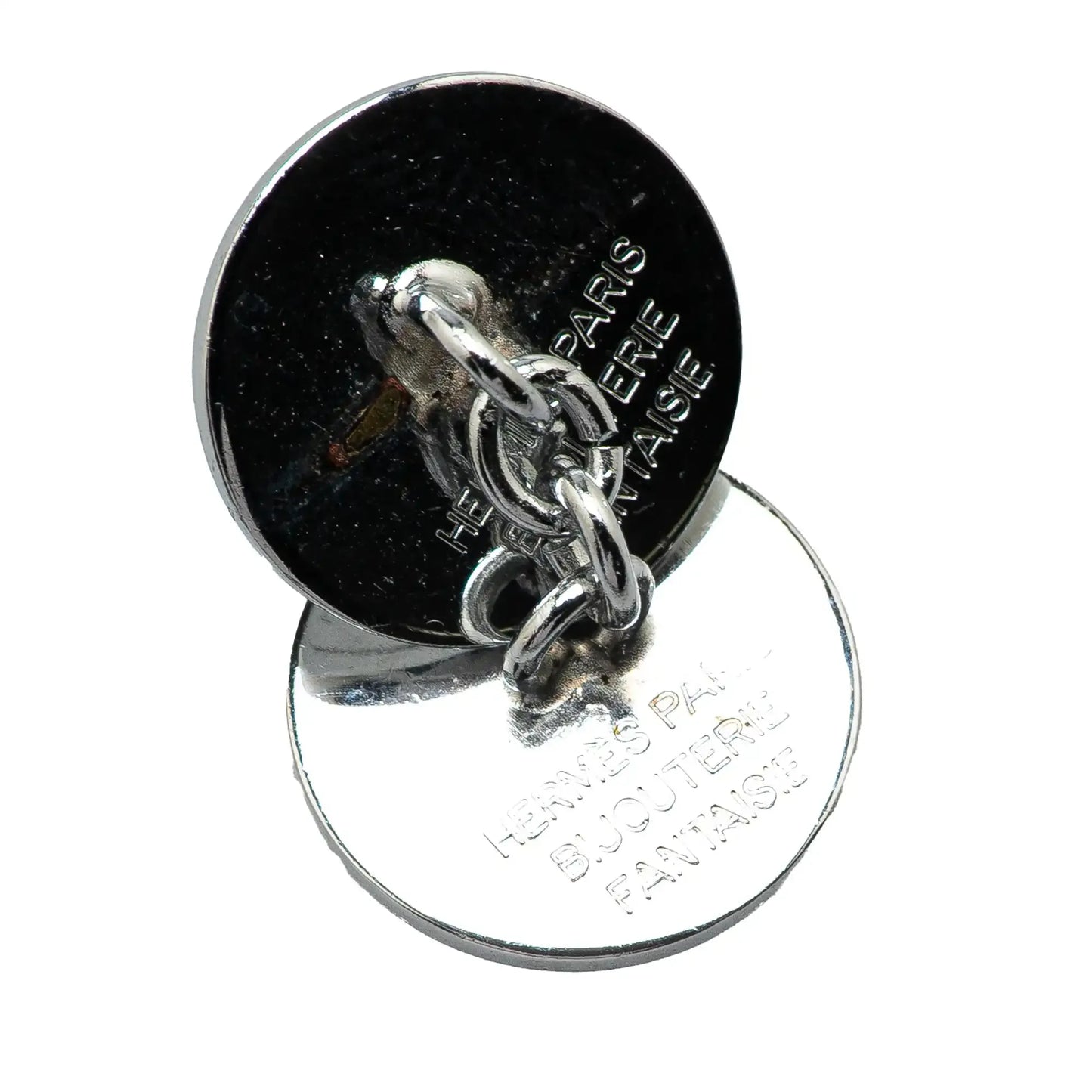 Hermès Palladium Plated Selle Bijouterie Fantaisie Cufflinks