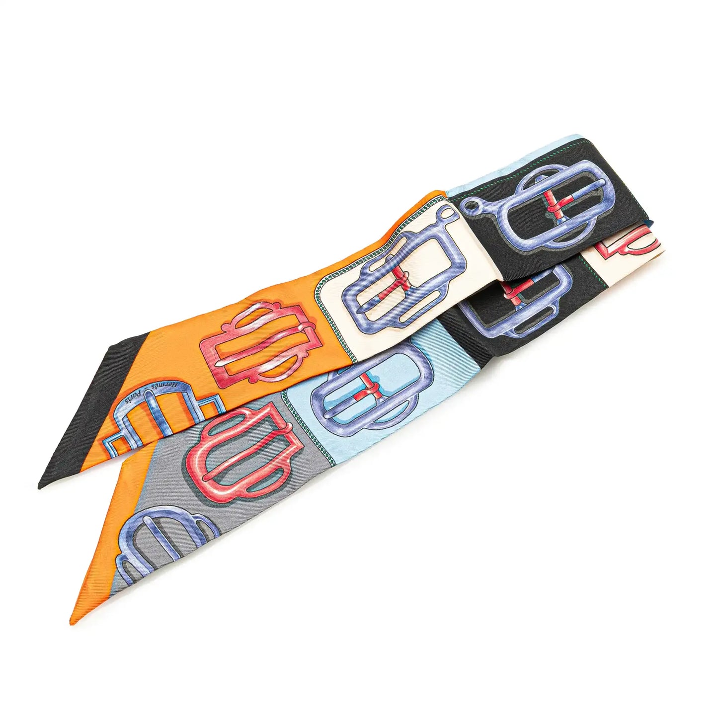 Hermès Bouclerie D'Attelage Silk Twilly Scarf