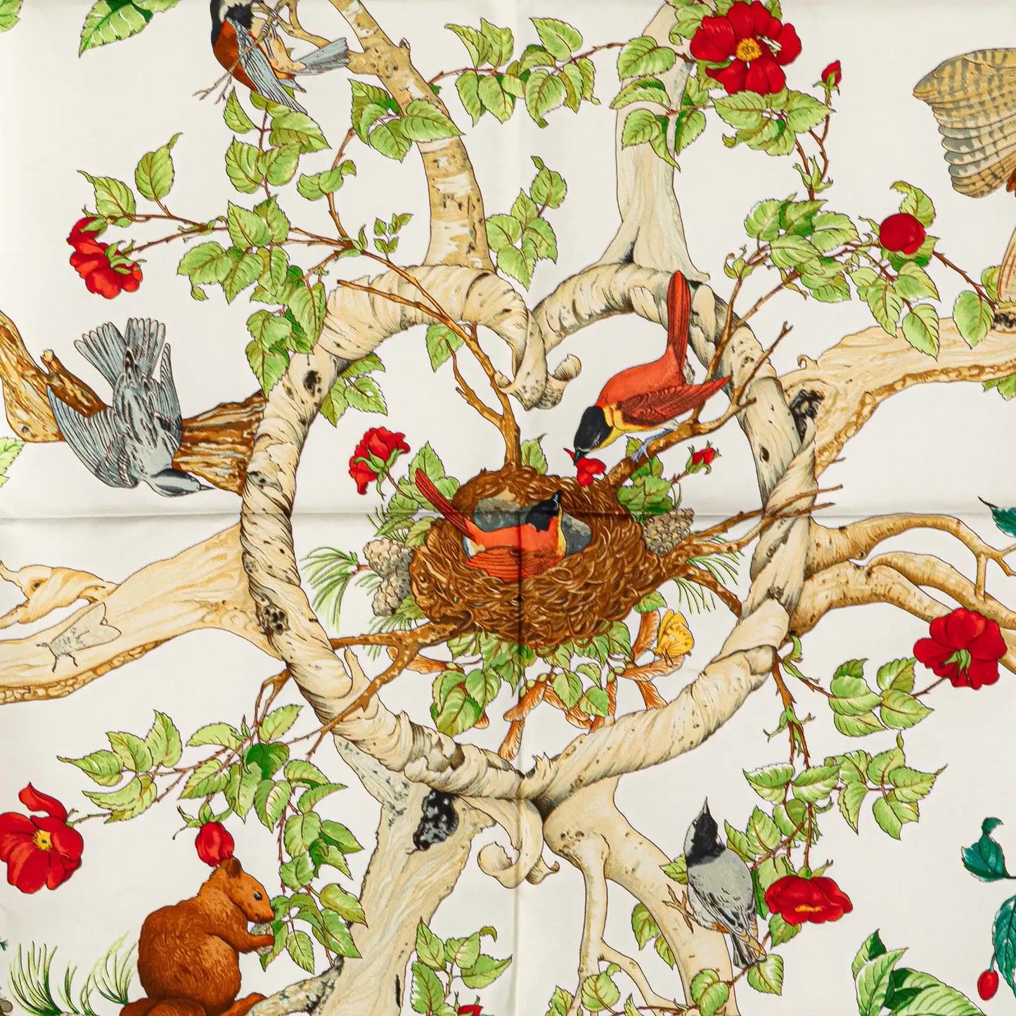 Hermès Au Coeur des Bois Silk Scarf