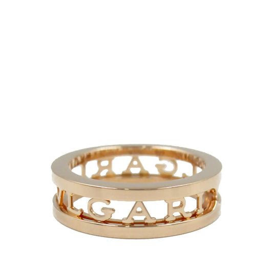 Bvlgari 18K Rose Gold B.Zero1 One Band Ring with Openword Logo Spiral