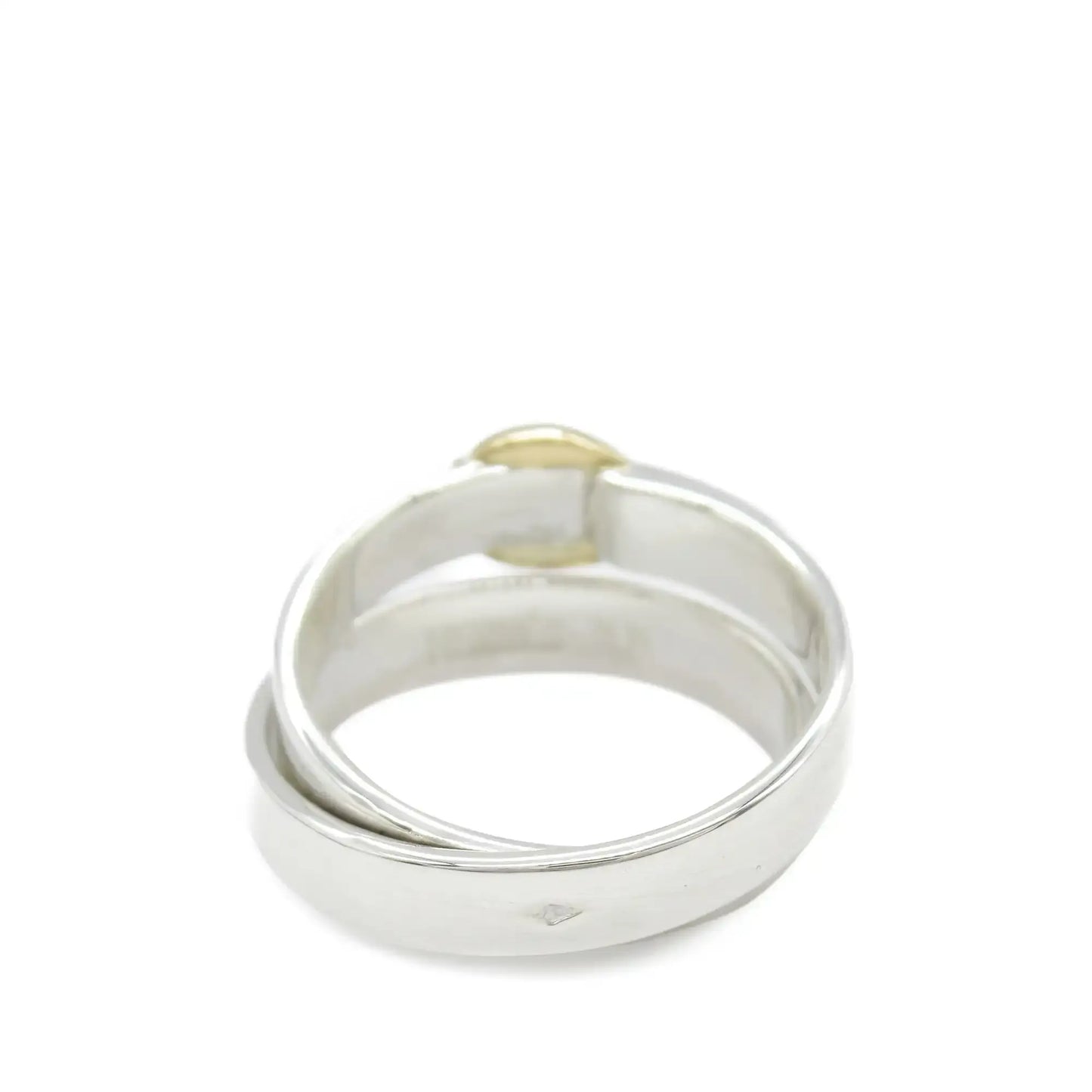Hermès Sterling Silver and 18K Yellow Gold Double Tour Buckle Ring