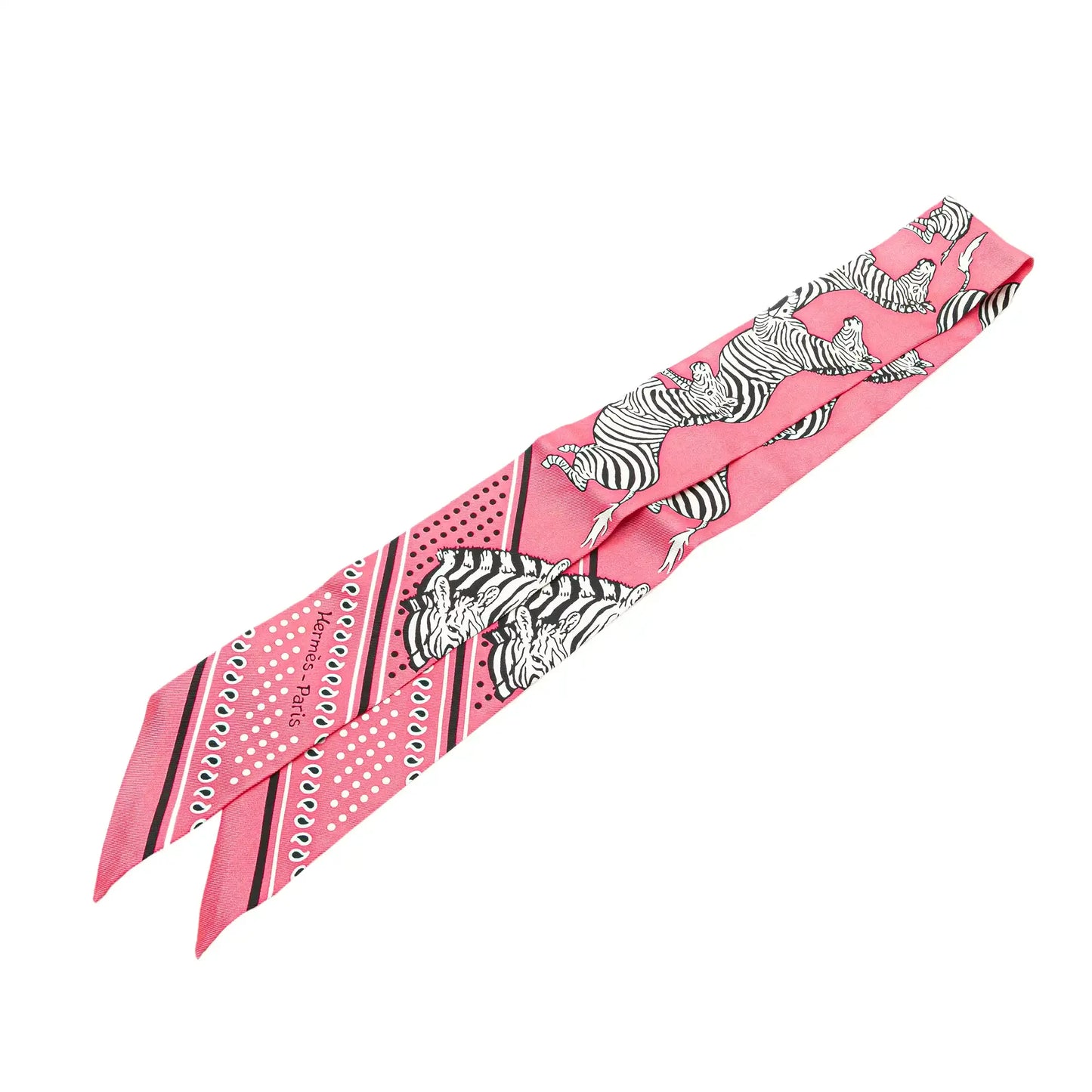 Hermès Les Zebres Silk Twilly Scarf