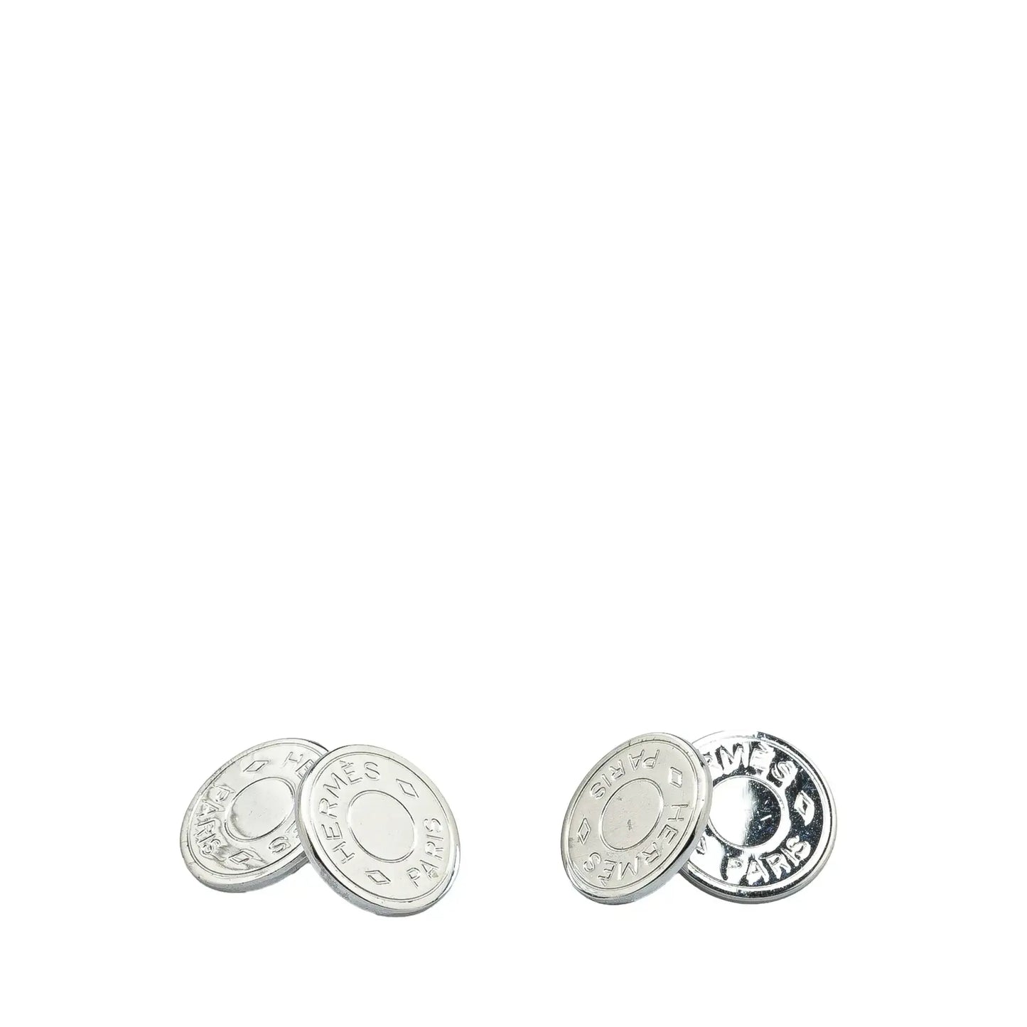Hermès Palladium Plated Selle Bijouterie Fantaisie Cufflinks