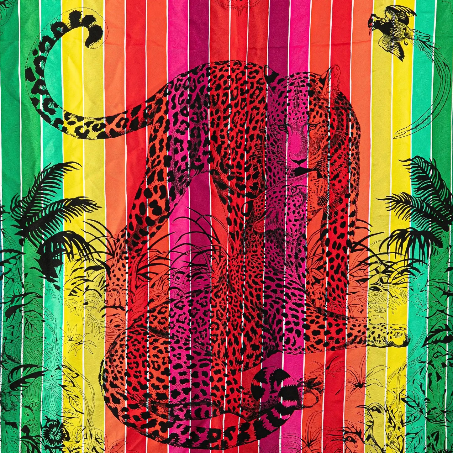 Hermès Jungle Love Rainbow Silk Scarf