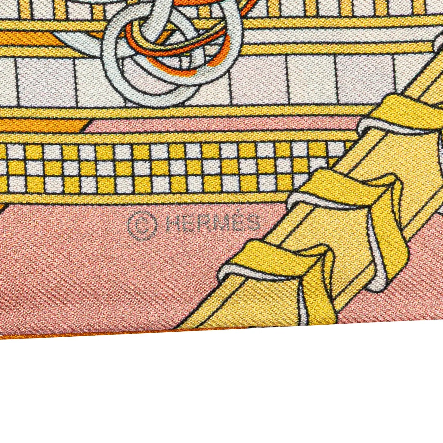 Hermès Brides et Gris-Gris Silk Twilly Scarf