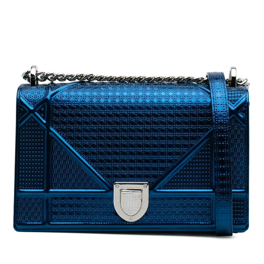 Dior Medium Metallic Patent Microcannage Diorama Crossbody