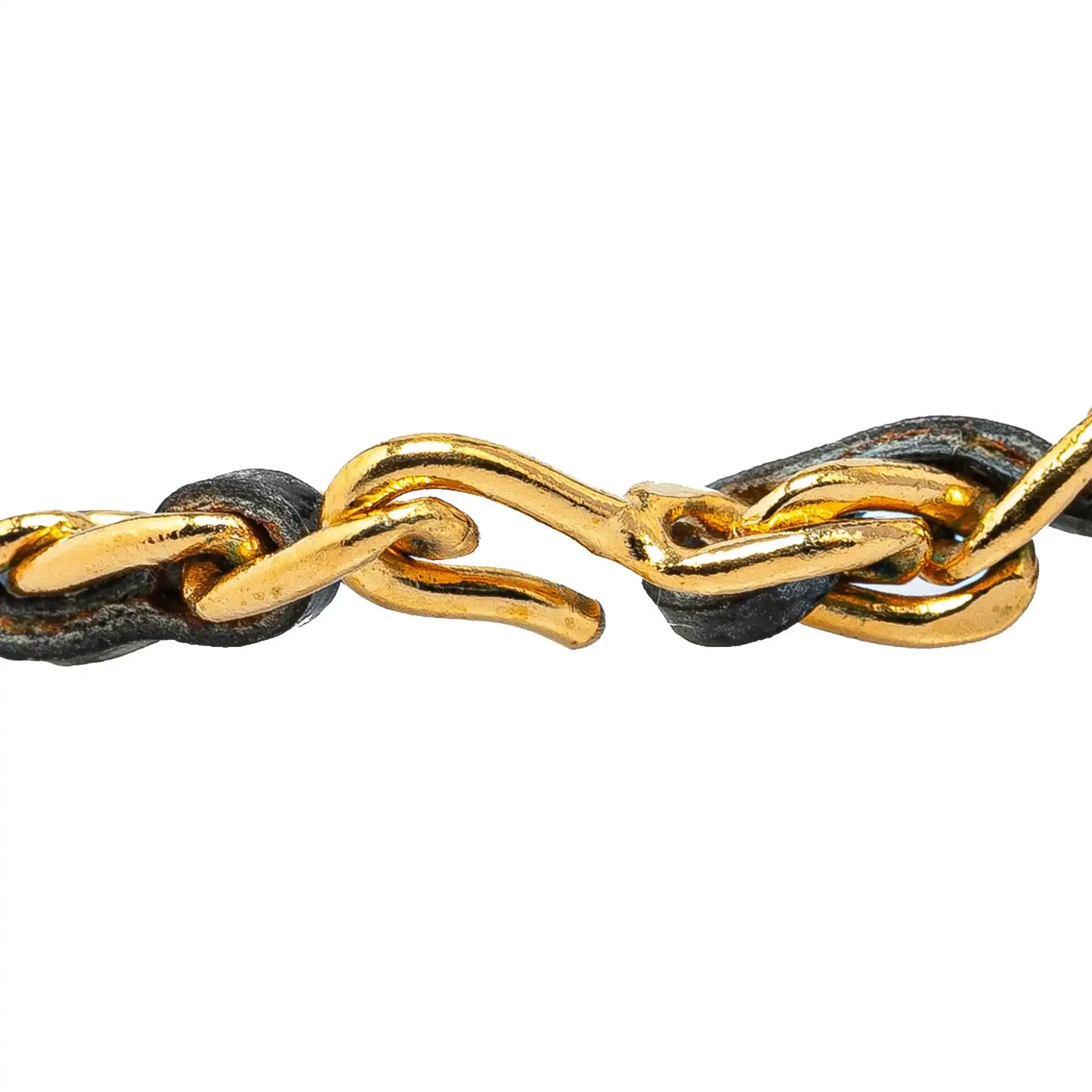 Chanel Leather and Gold Plated Medallion Bow Pendant Necklace