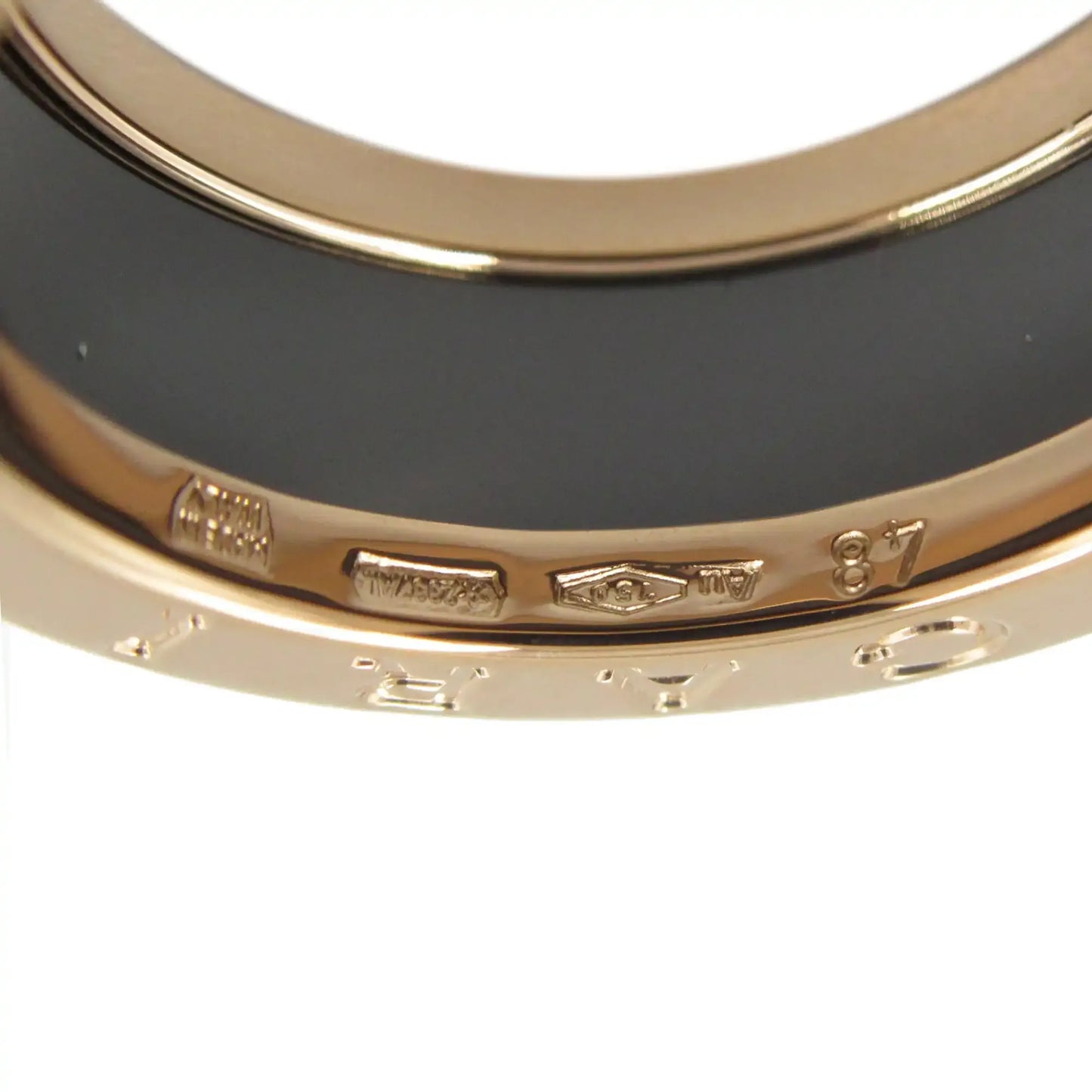 Bvlgari 18K Rose Gold and Ceramic B.Zero1 Two Band Ring