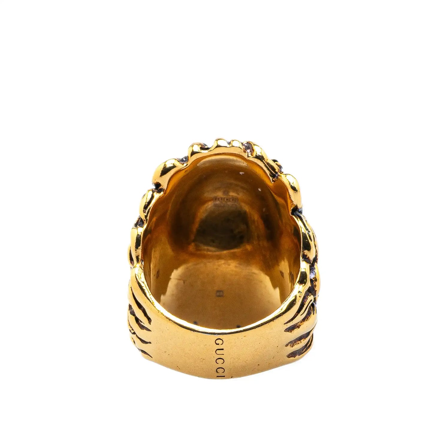 Gucci Gold Plated Lion Head Ring