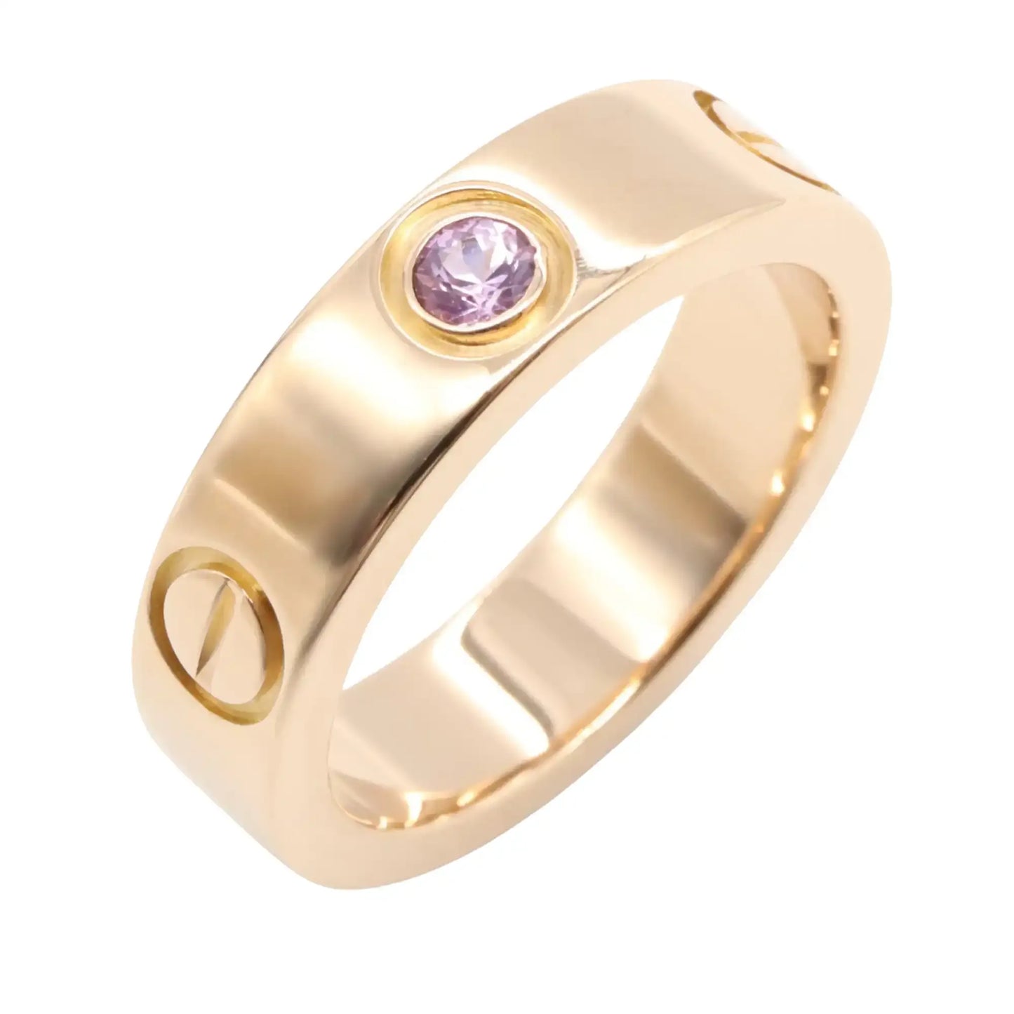 Cartier 18K Rose Gold and Pink Sapphire Classic Love Ring