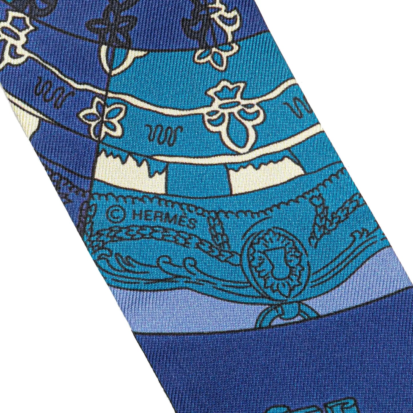 Hermès Tours de Cles Twilly Silk Scarf