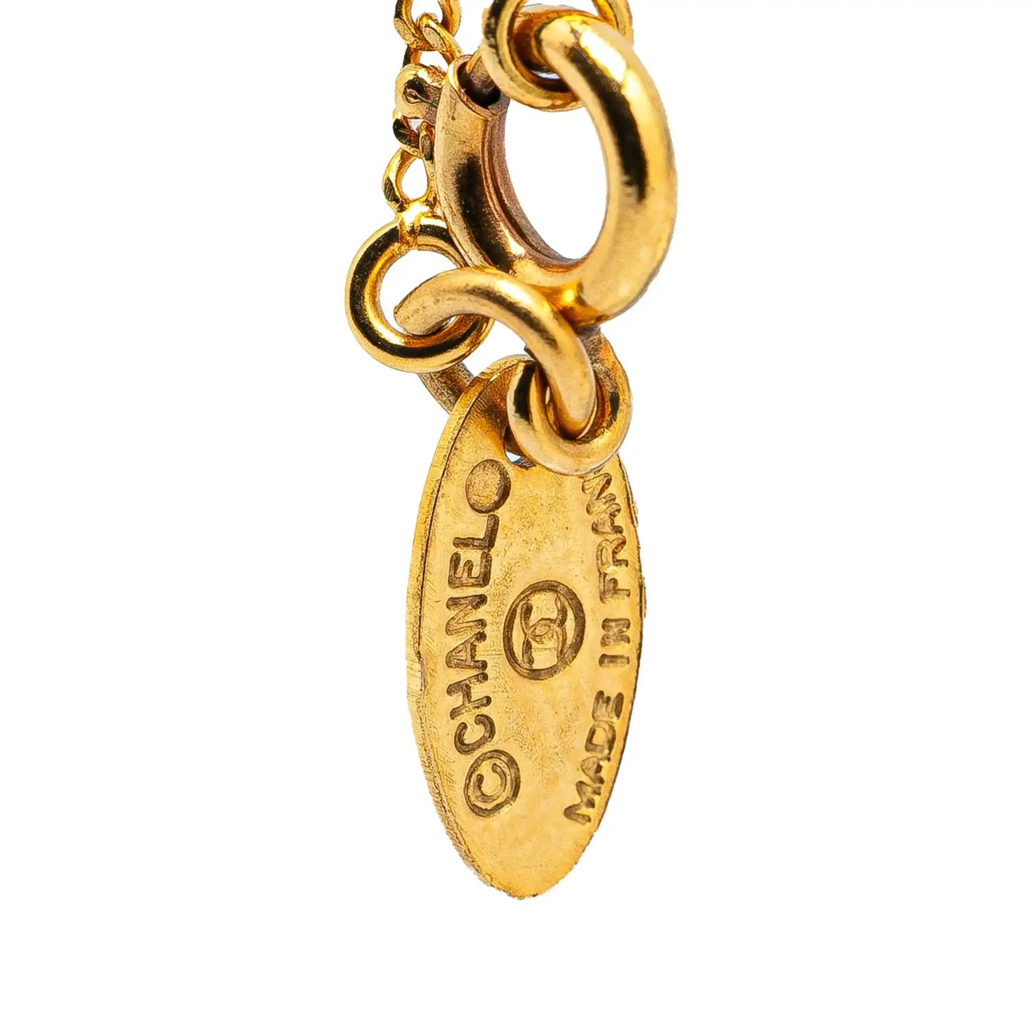 Chanel Gold Plated Faux Pearl Pendant Necklace