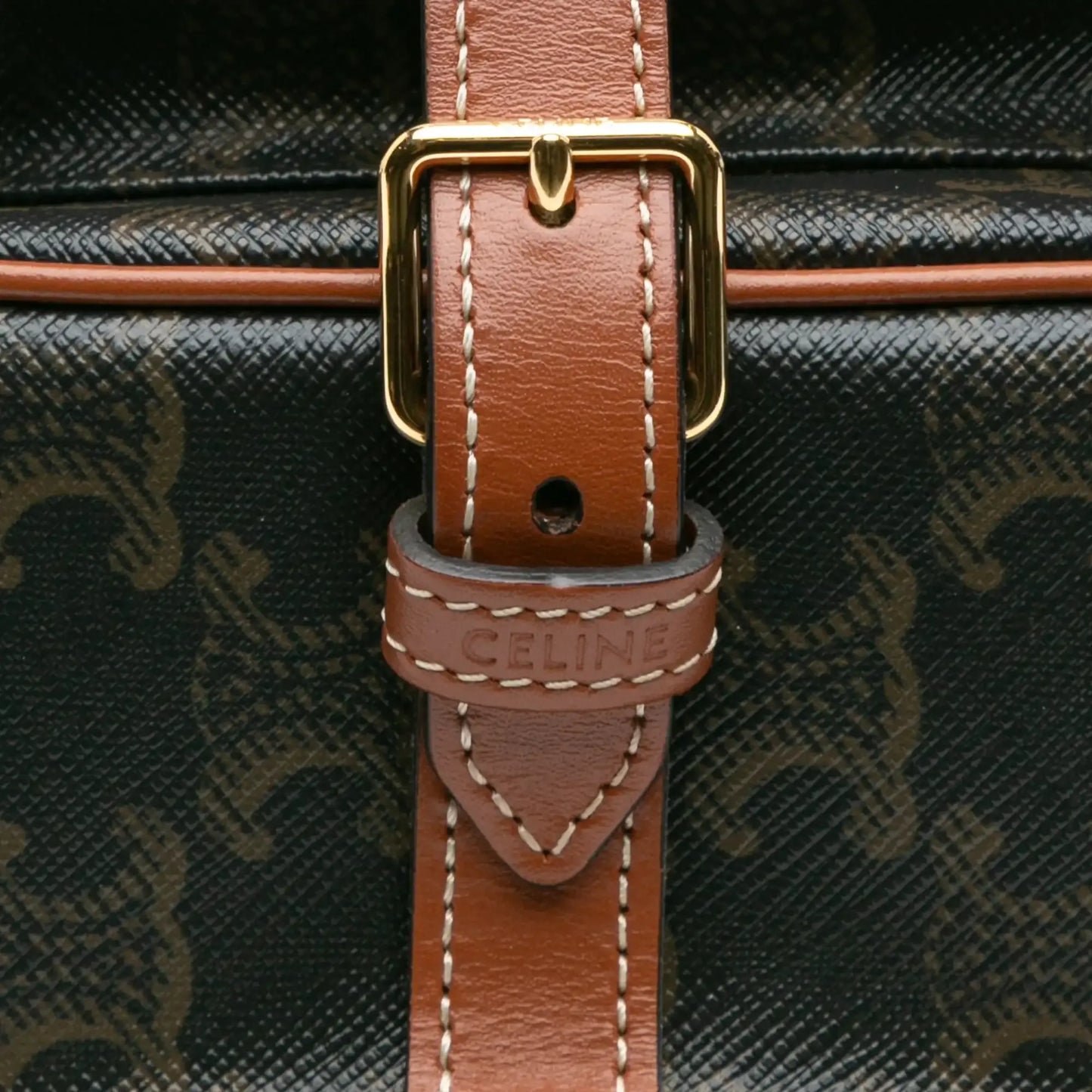 Celine Medium Triomphe Coated Canvas Folco Crossbody