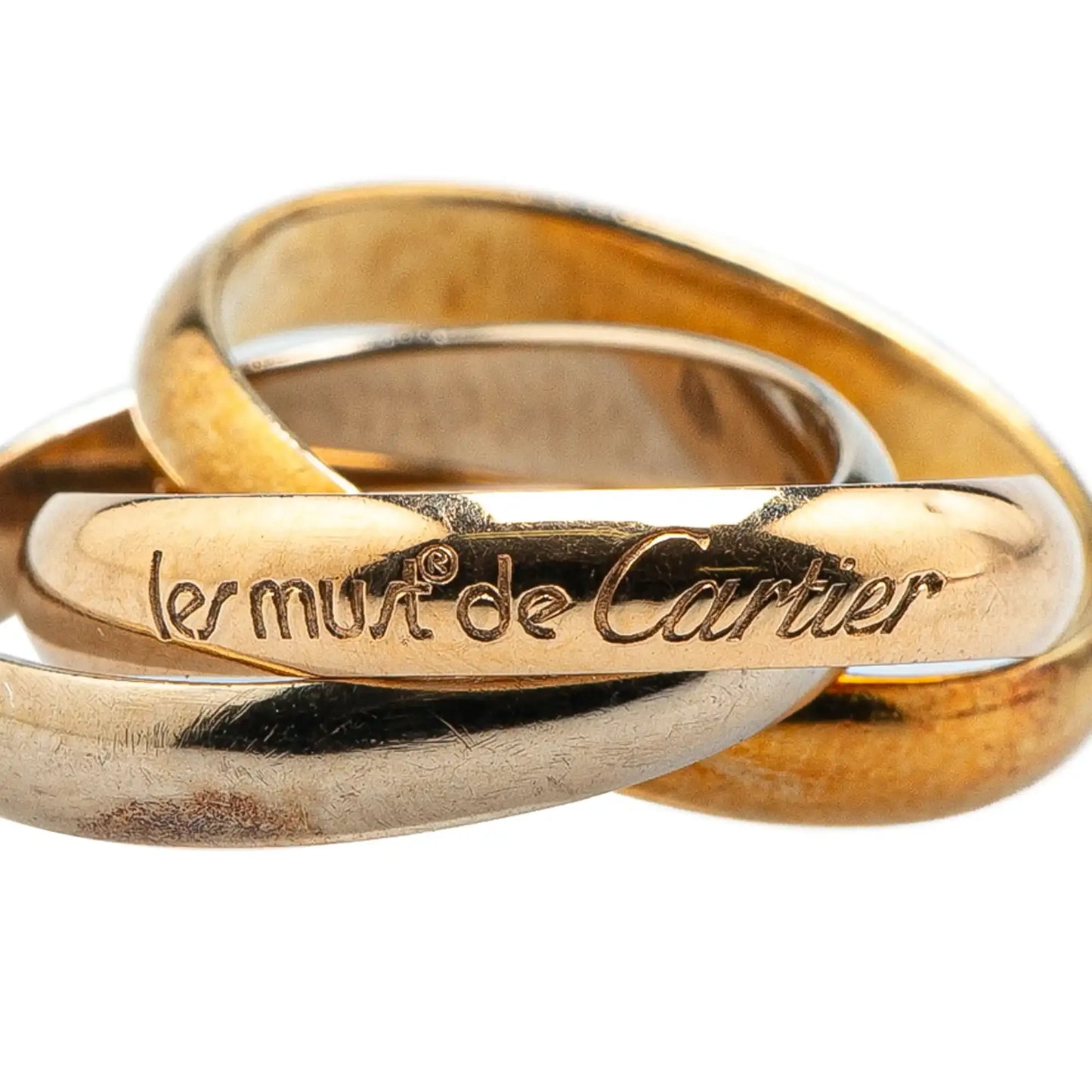 Cartier Tricolor 18K Les Must de Cartier Trinity Three Band Ring