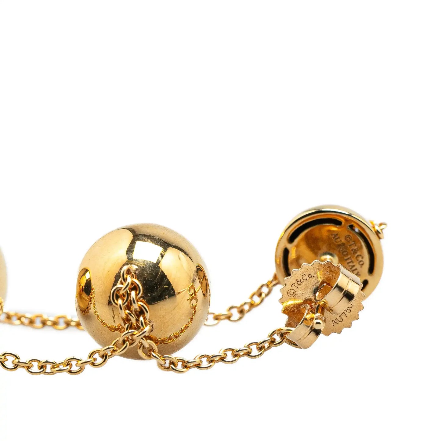 Tiffany 18K Yellow Gold Triple Drop Push Back Earrings