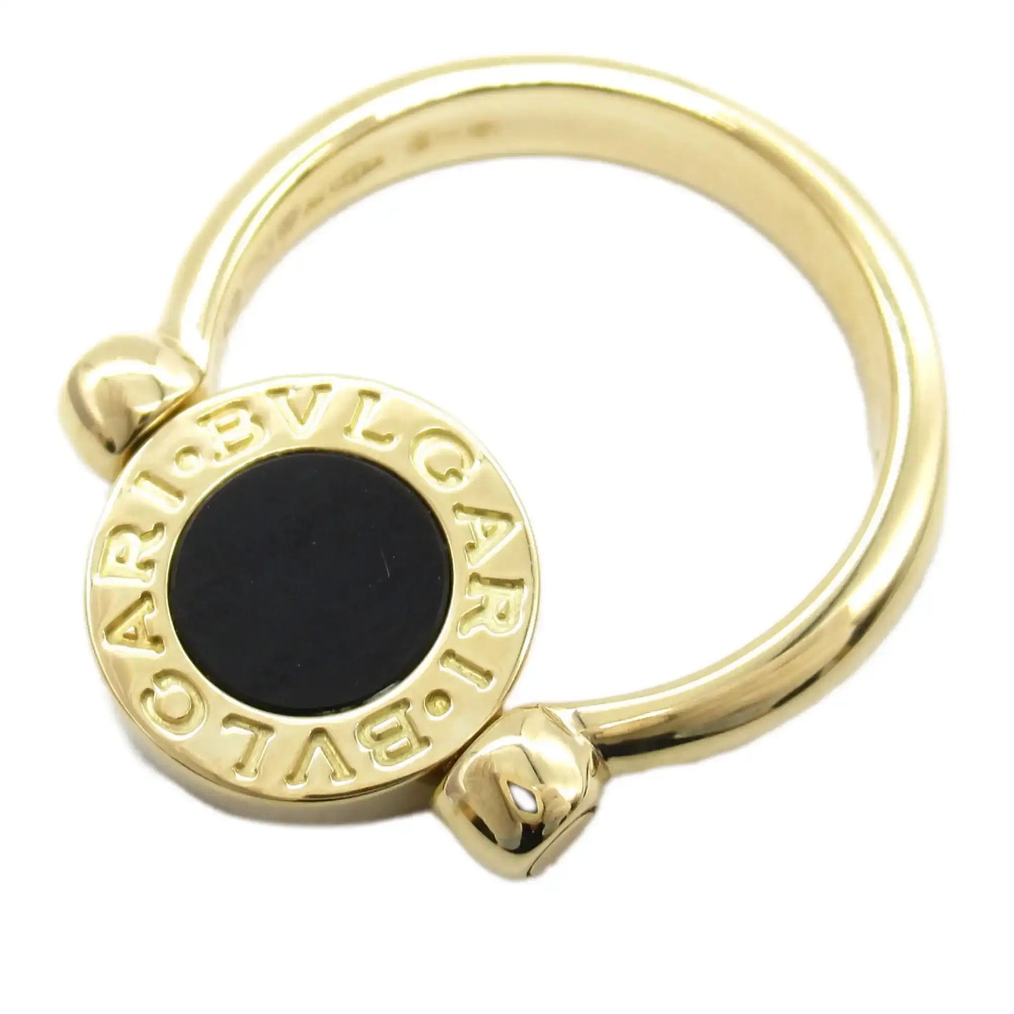 Bvlgari 18K Yellow Gold Mother of Pearl and Onyx Ring