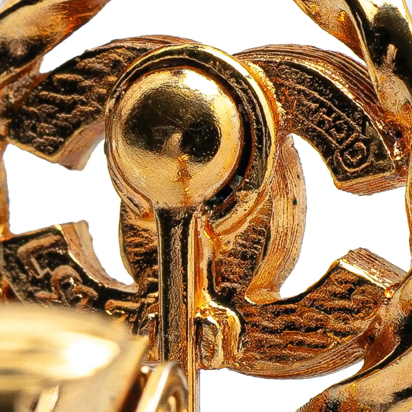 Chanel Gold Plated Rhinestone CC Clip On Earrings