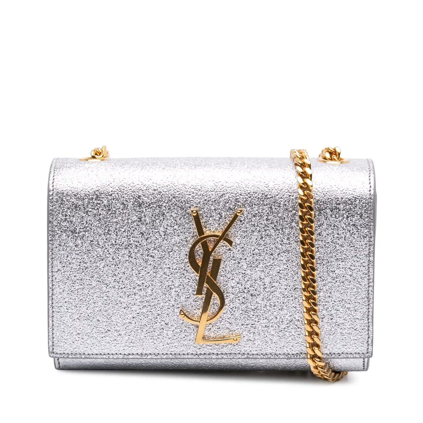 Saint Laurent Small Metallic Calfskin Classic Monogram Kate Crossbody