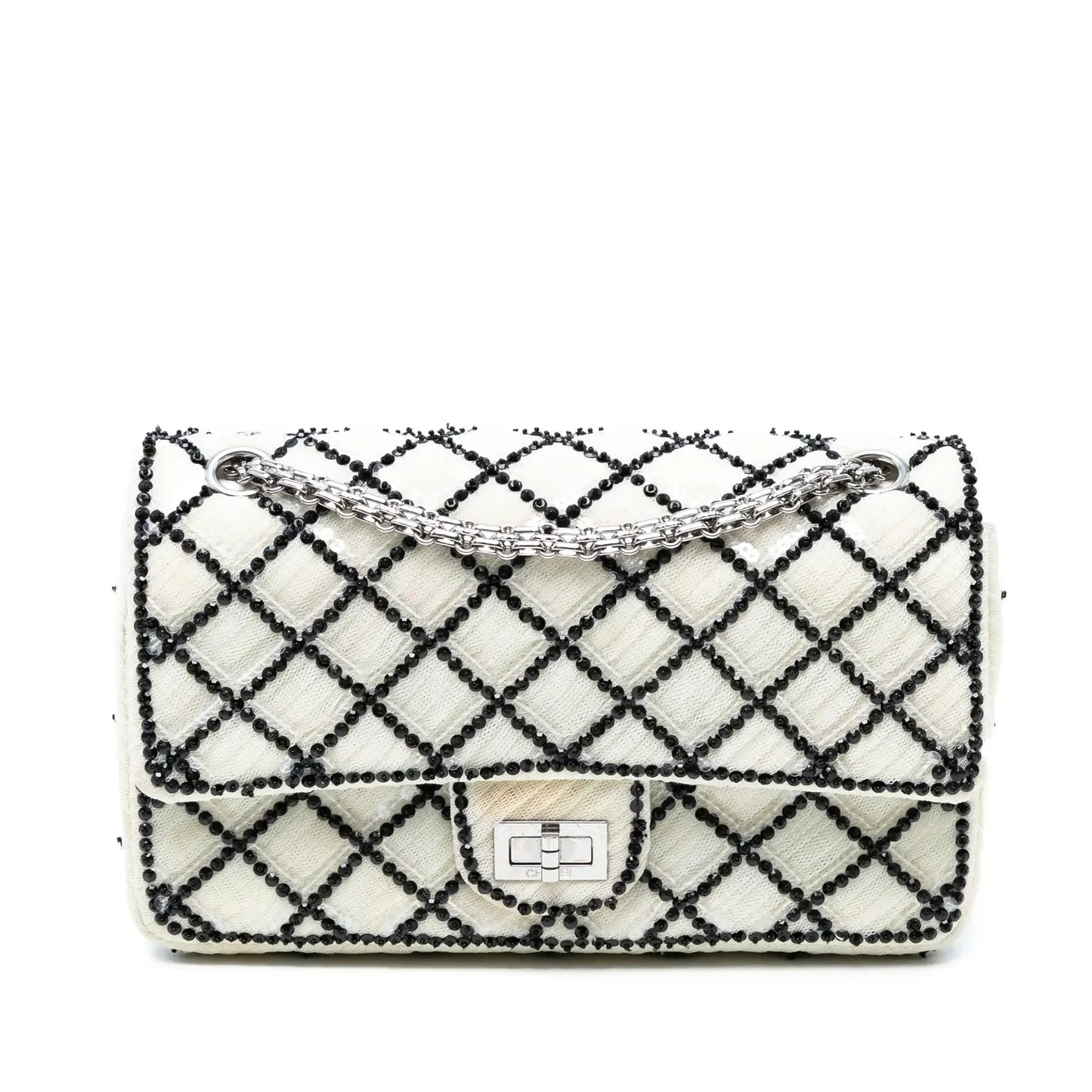 Chanel Reissue 2.55 Quilted Sequined Mesh Double Flap 225