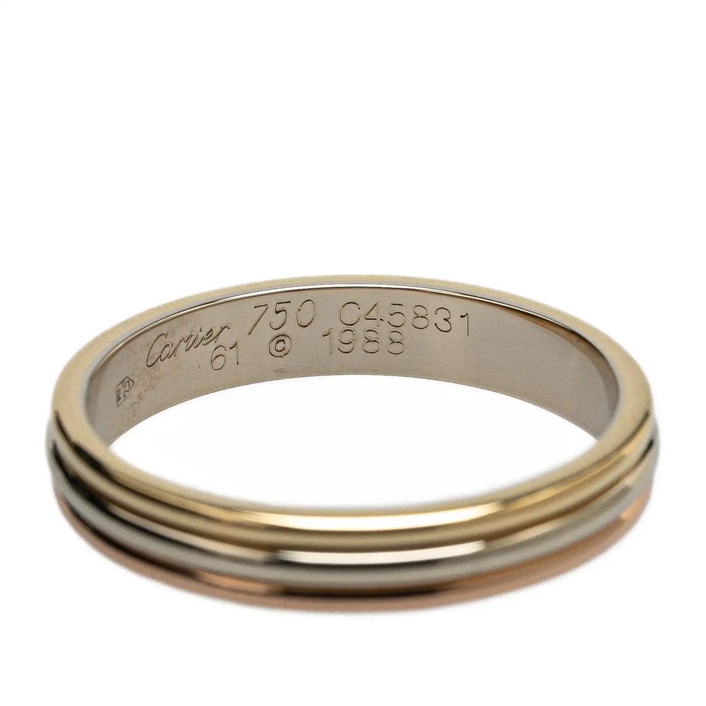 Cartier Tricolor 18K Trinity Wedding Band Ring
