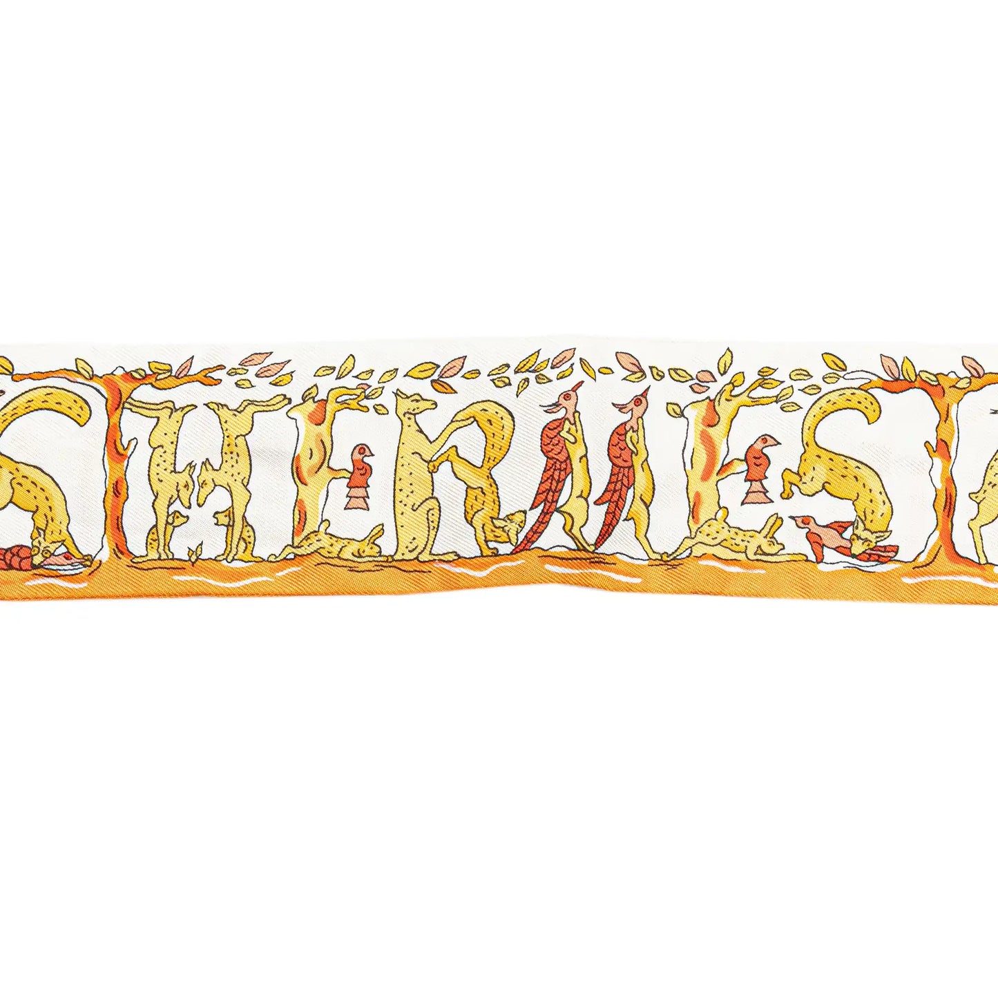 Hermès Alphabet Twilly Silk Scarf