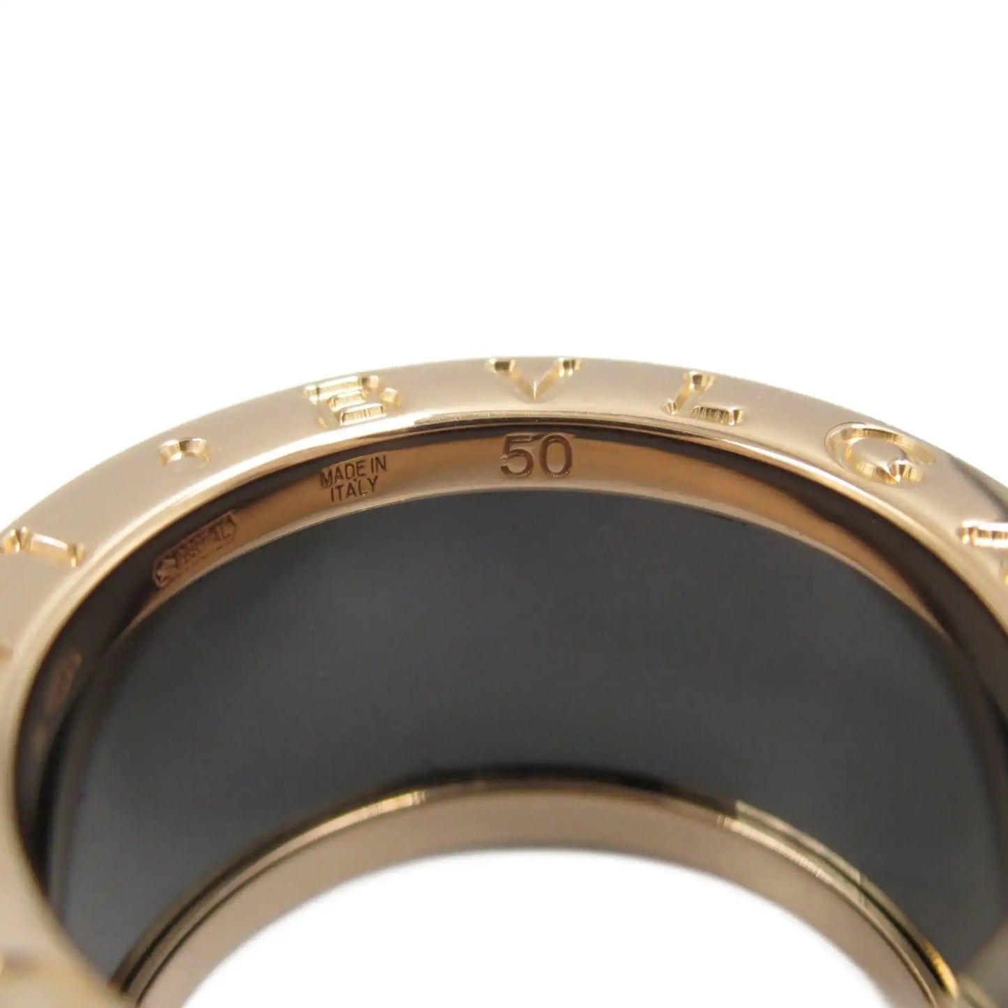 Bvlgari 18K Rose Gold and Ceramic B.Zero1 Three Band Ring